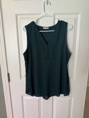 Maurices Dark Teal Sleeveless V-Neck Blouse
